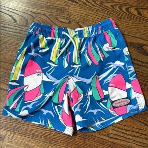 Vineyard Vines Blue and Pink Geometric Swim Shorts